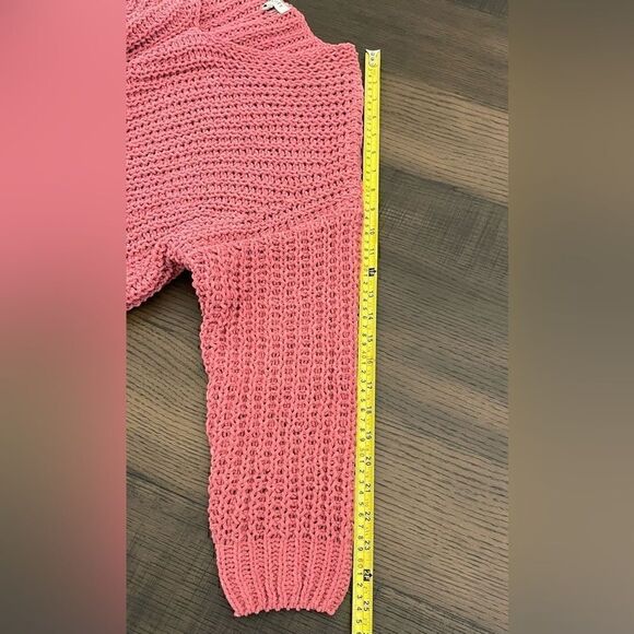 ANDREE by Unit S/M Mauve Chunky Knit V Neck Sweater - Picture 6 of 9